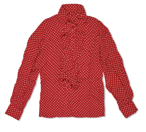 1968 Ringo Red Polka Dot Ruffled Shirt - Image 2